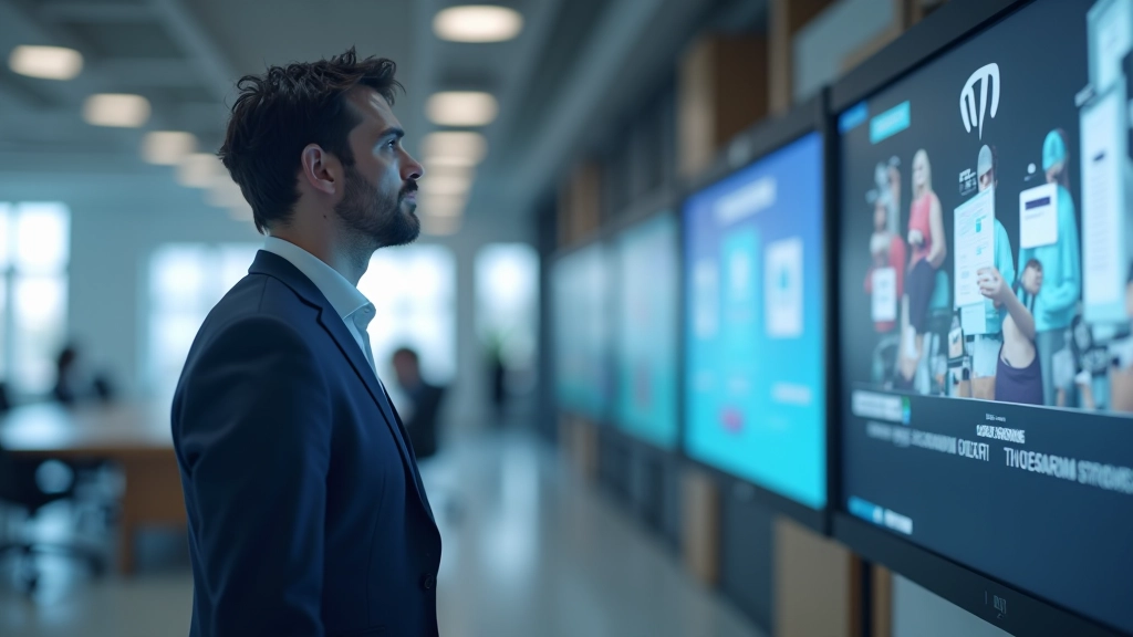 Sequências de intro e outro para identidade visual corporativa exibidas num monitor